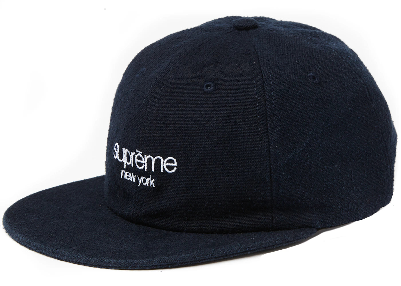 Supreme Napped Canvas Classic Logo 6-Panel Navy