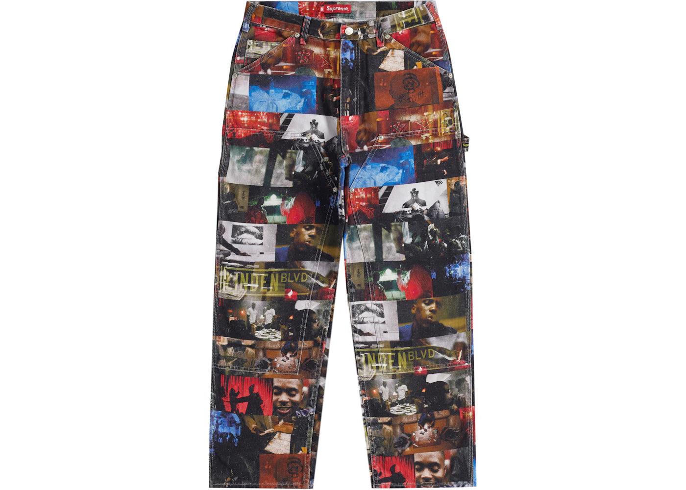 Supreme Nas and DMX Collage Double Knee Denim Painter Pant Multicolor