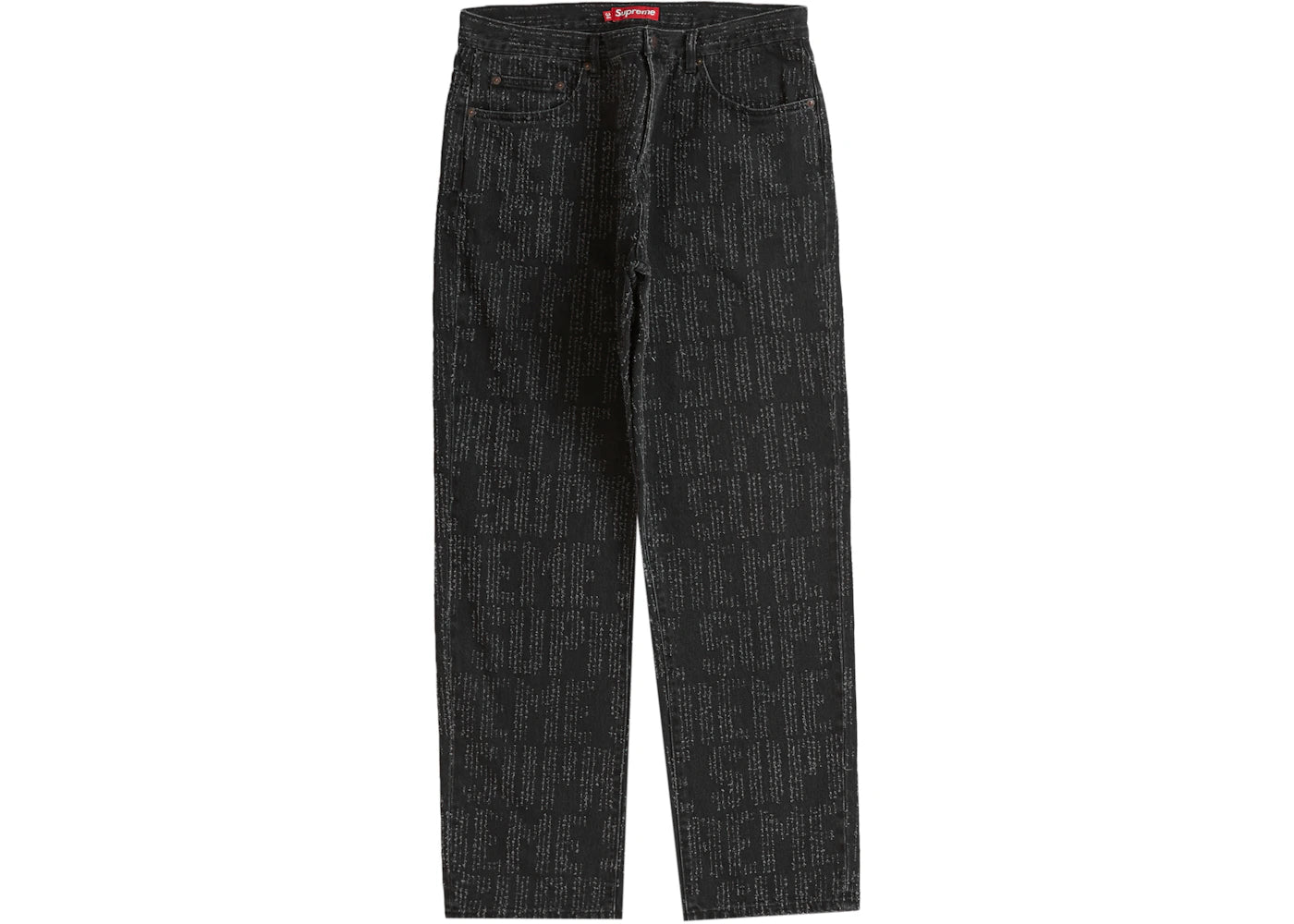 Supreme Needle Punch Regular Jean Washed Black