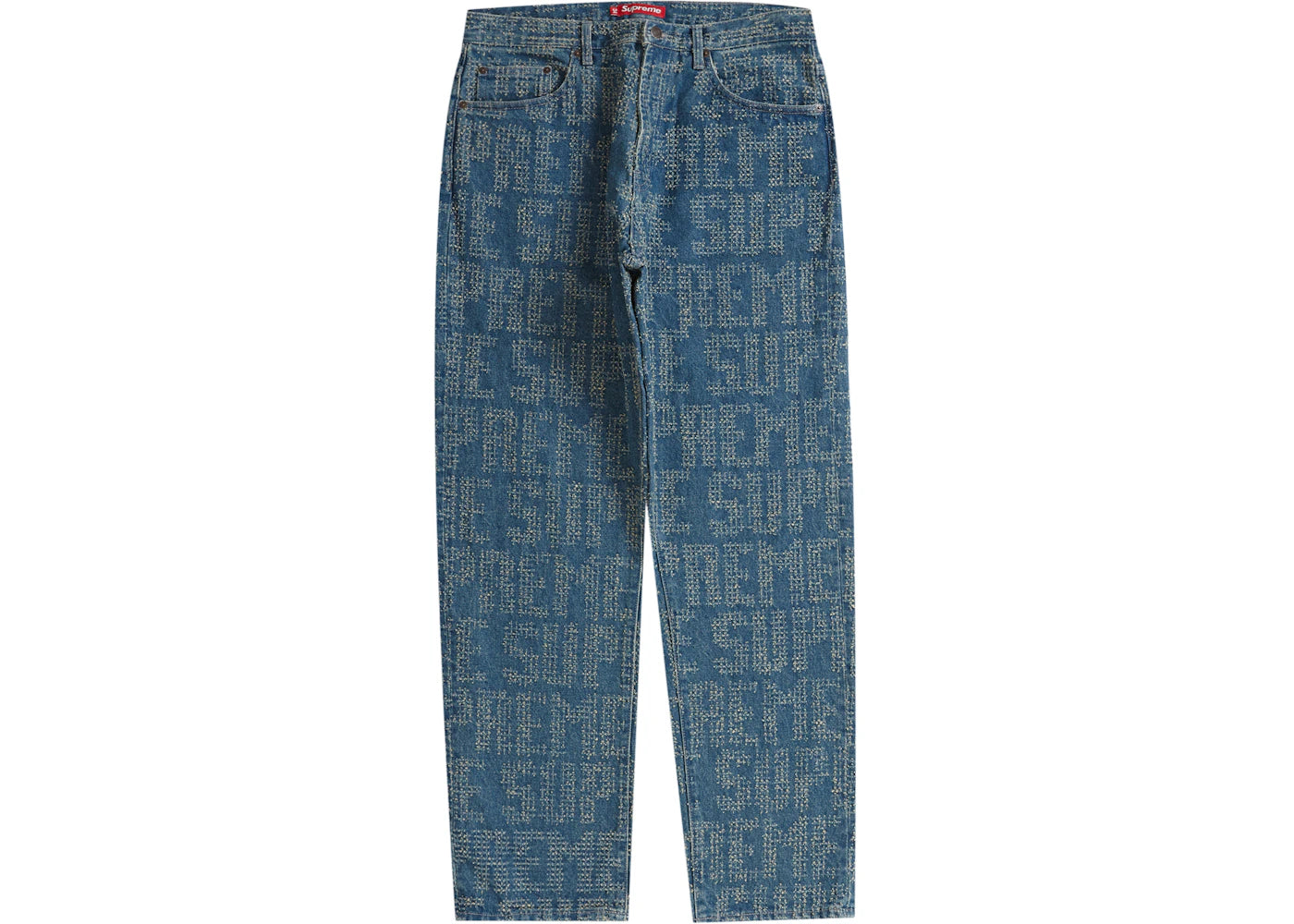 Supreme Needle Punch Regular Jean Washed Blue