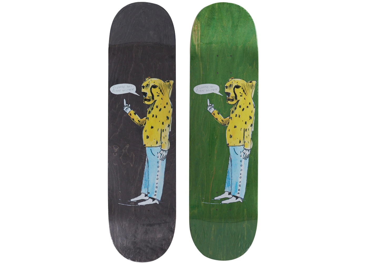 Supreme Neil Blender Cheetah Skateboard Deck Set Multicolor