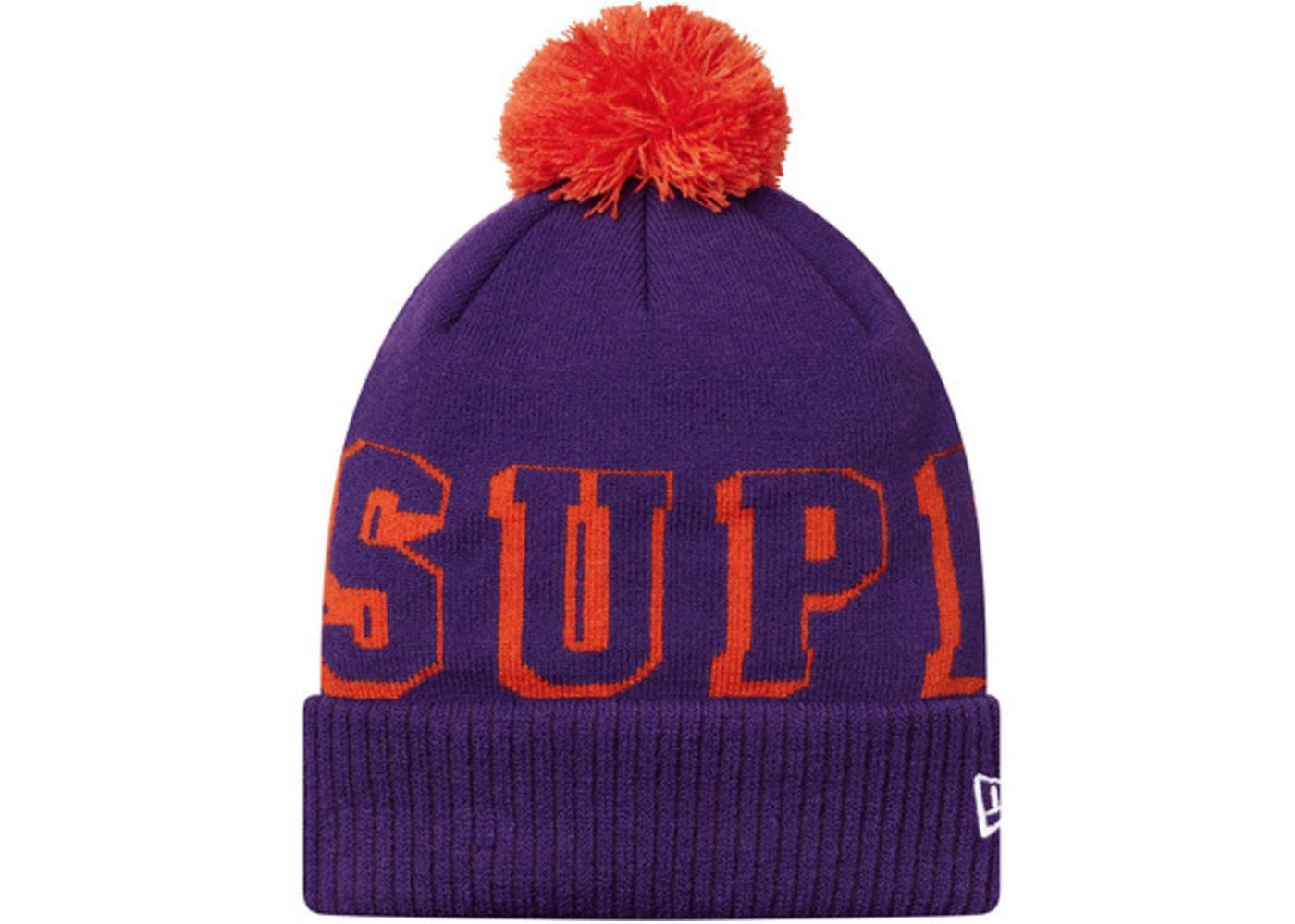 Supreme New Era Banner Beanie Purple