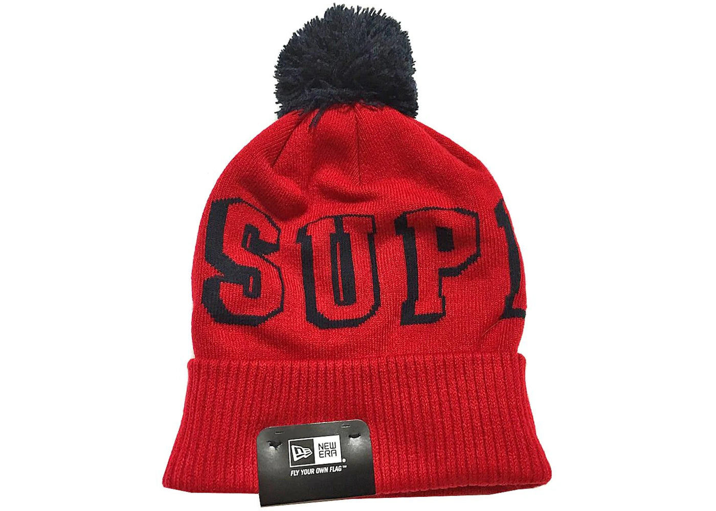 Supreme New Era Banner Beanie Red