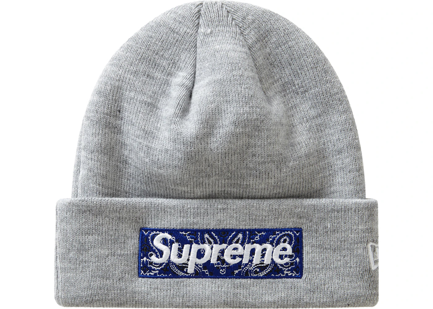 Supreme New Era Box Logo Beanie (FW19) Heather Grey