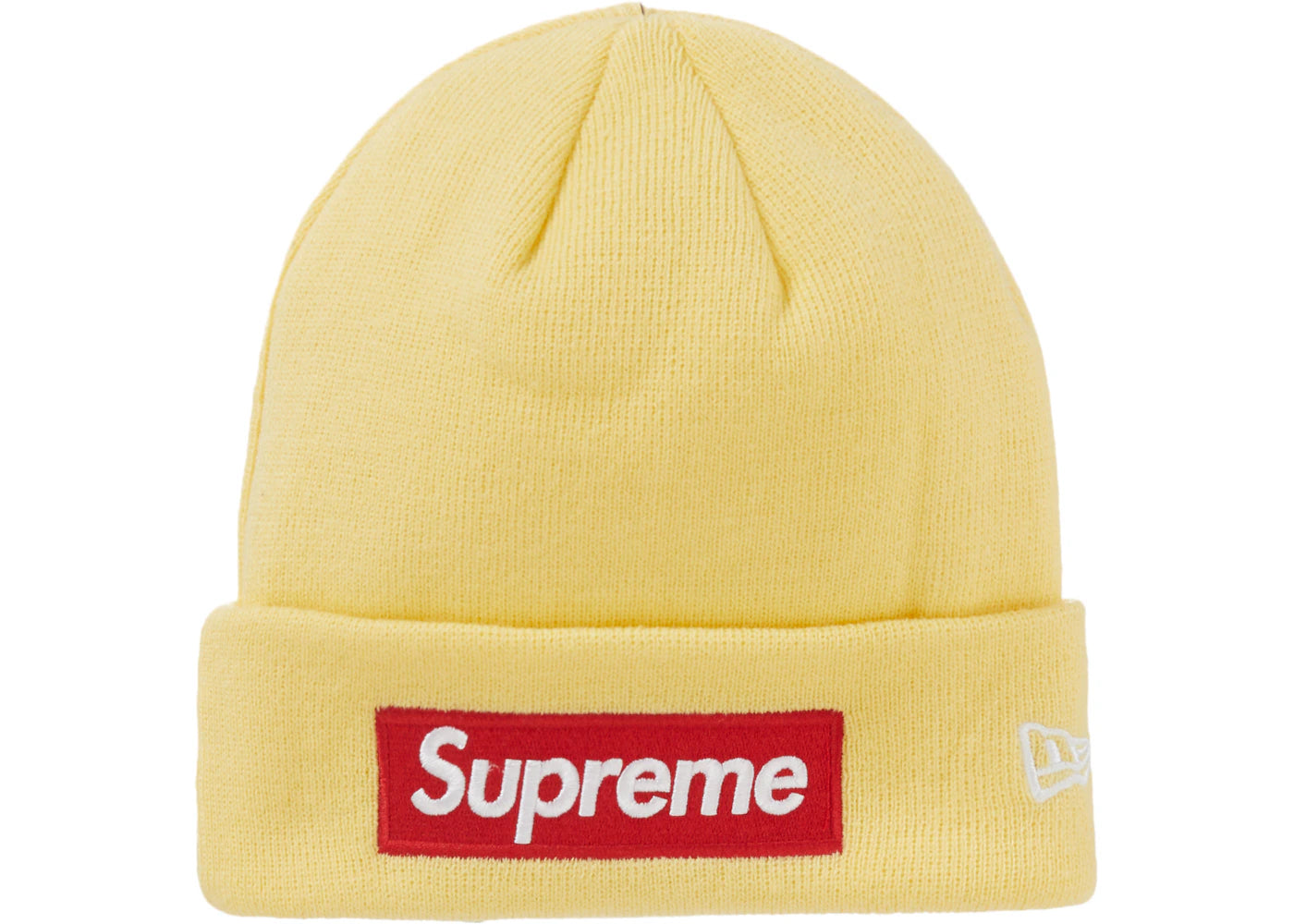 Supreme New Era Box Logo Beanie (FW22) Pale Yellow