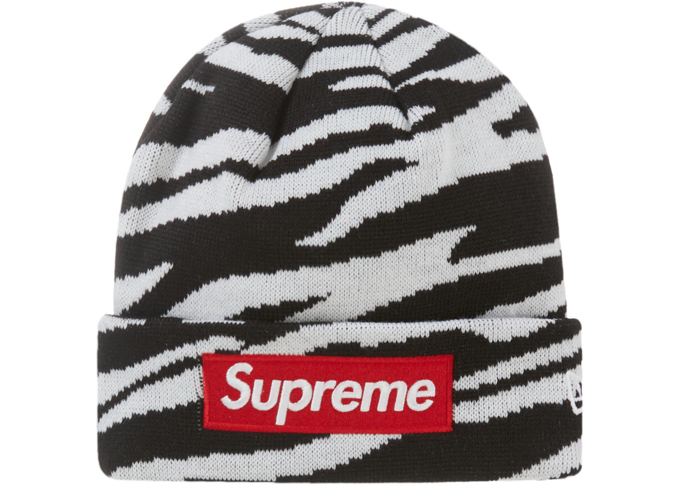 Supreme New Era Box Logo Beanie (FW22) Zebra