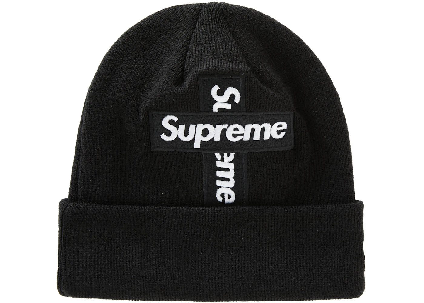 Supreme New Era Cross Box Logo Beanie Black