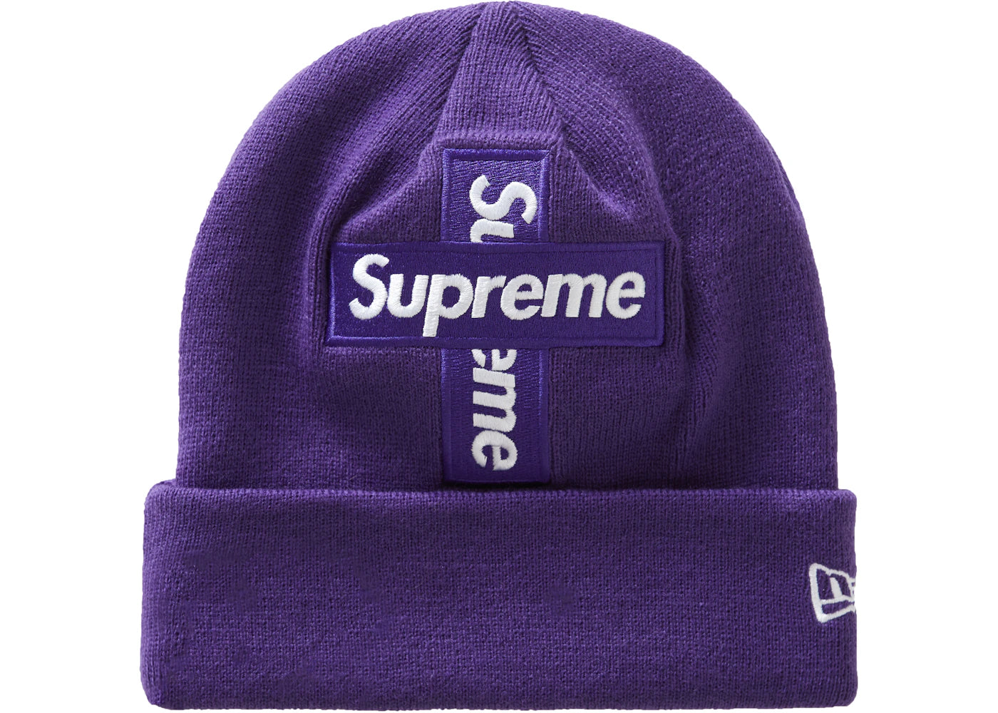 Supreme New Era Cross Box Logo Beanie Purple