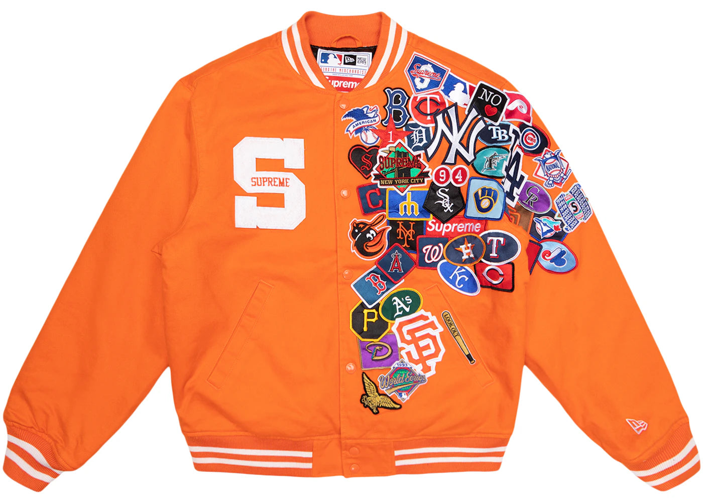 Supreme New Era MLB Varsity Jacket Orange