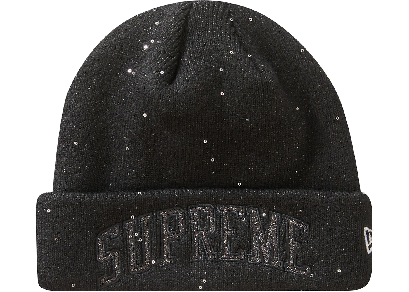 Supreme New Era Metallic Arc Beanie Black