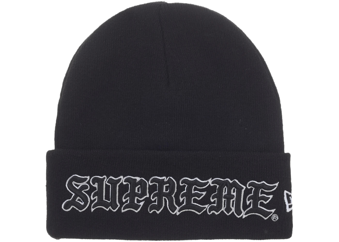 Supreme New Era Old English Beanie Black