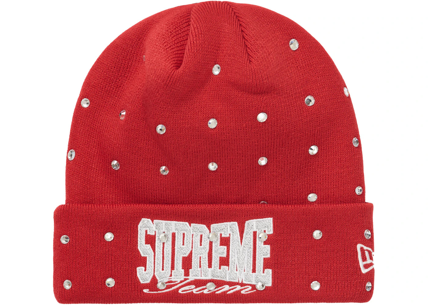 Supreme New Era Rhinestone Beanie Burnt Red