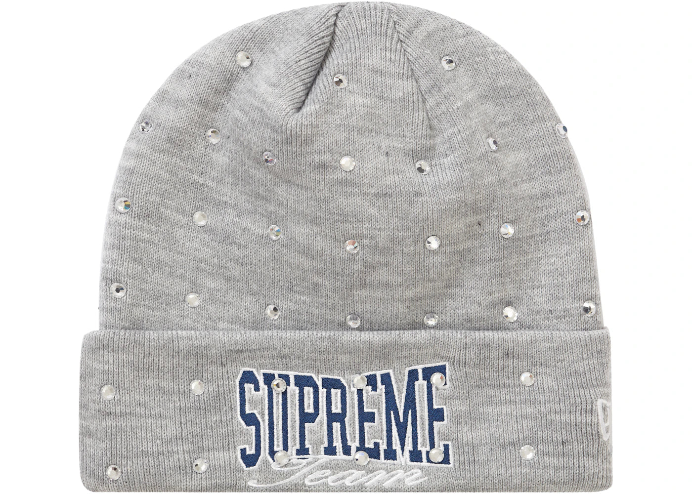 Supreme New Era Rhinestone Beanie Heather Grey