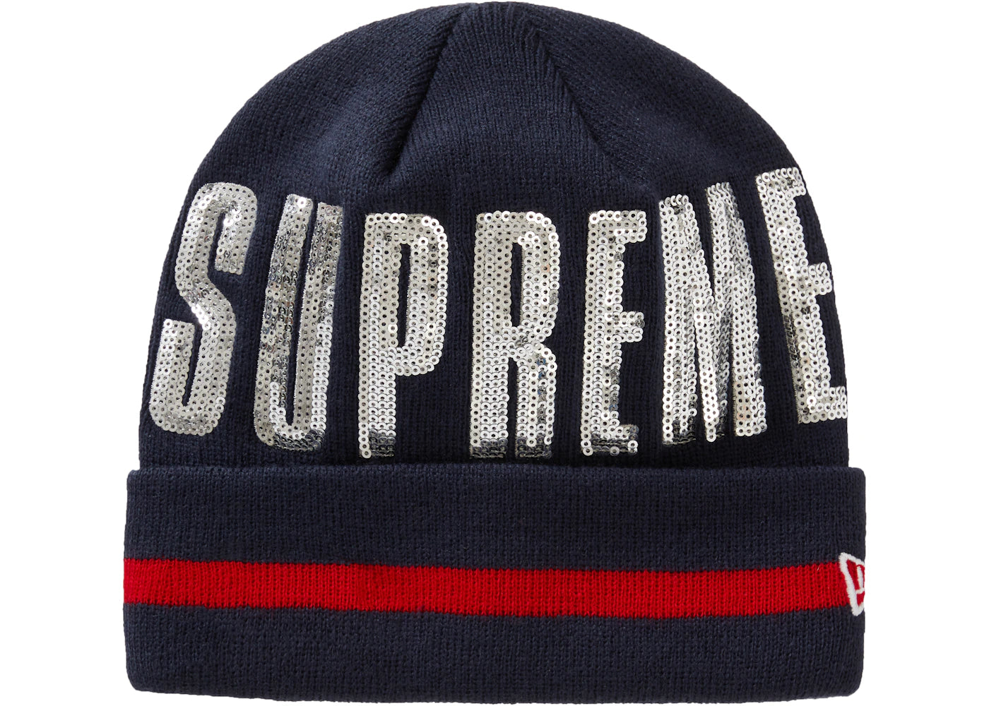 Supreme New Era Sequin Beanie Navy