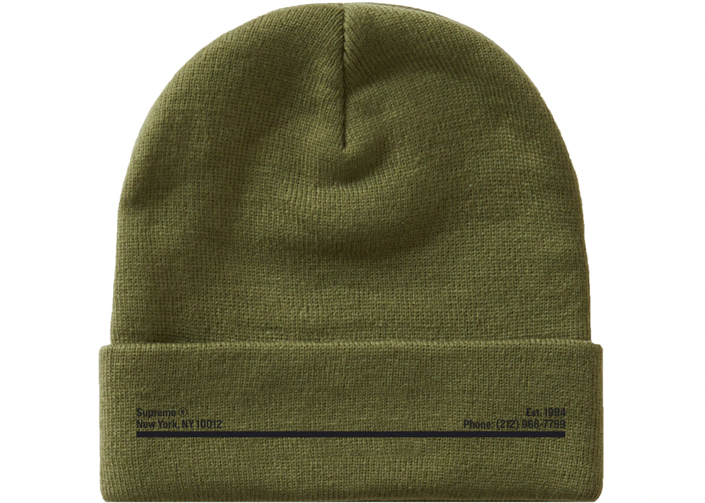 Supreme New Era Shop Beanie Light Olive New York City