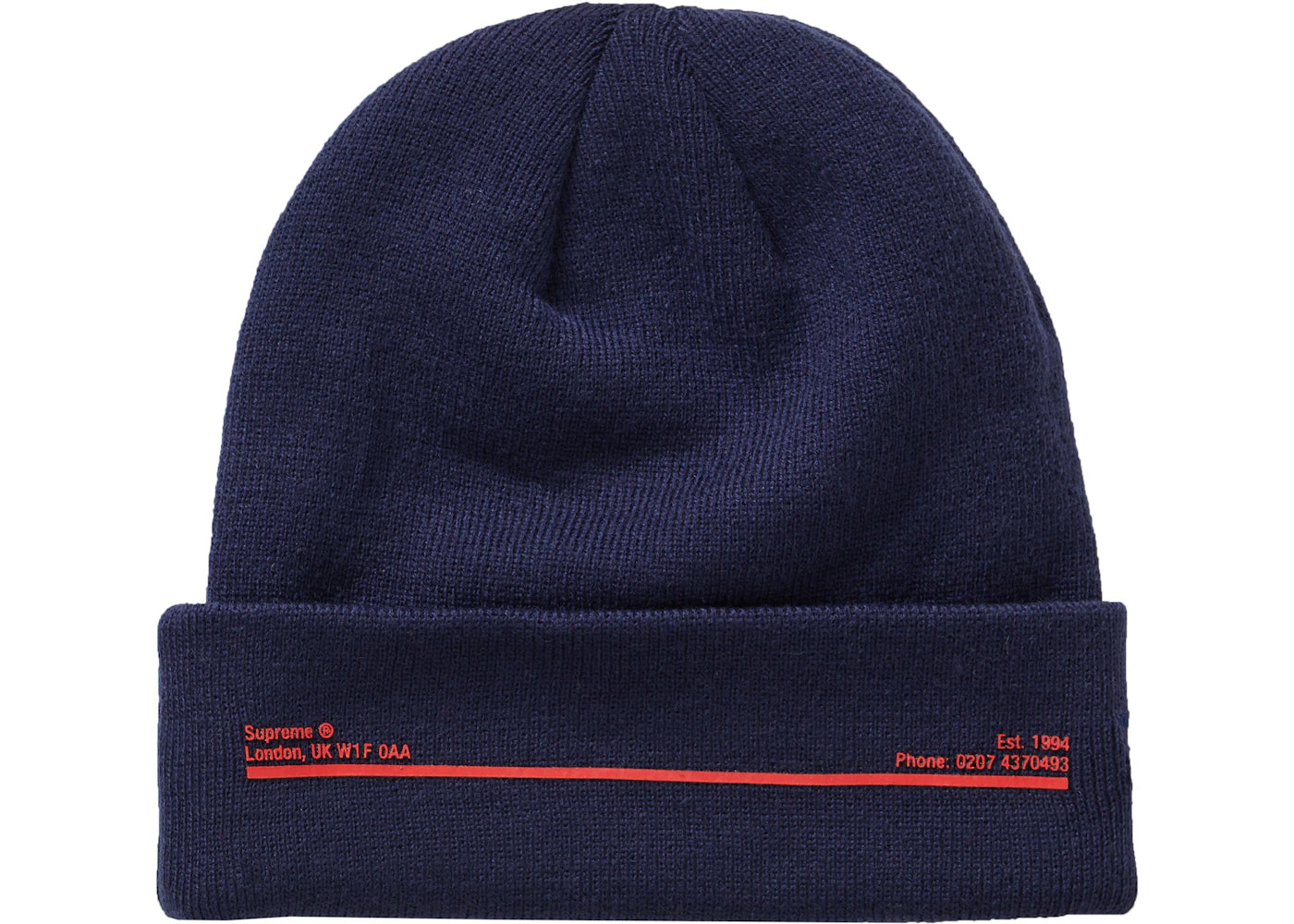 Supreme New Era Shop Beanie Navy London