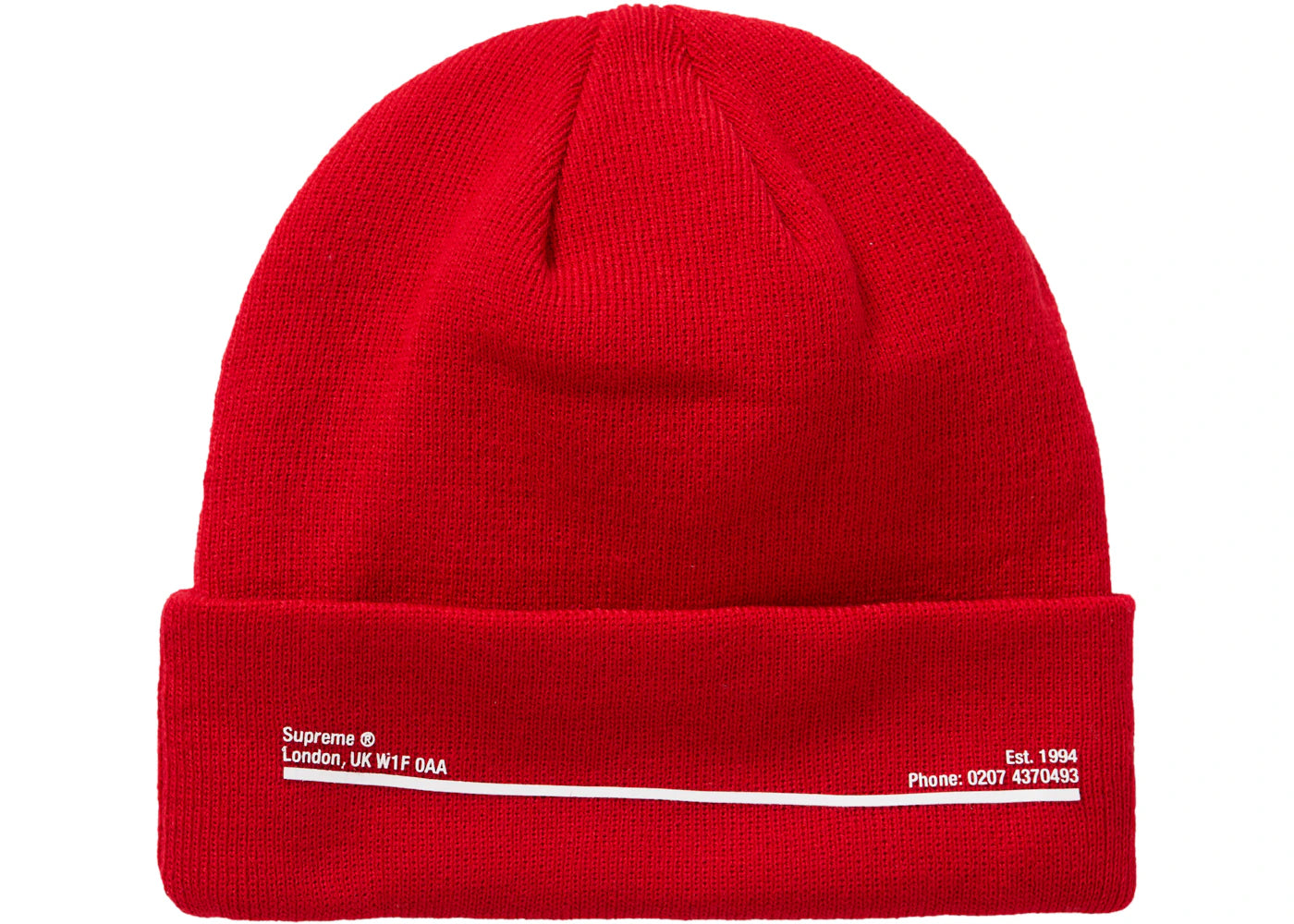 Supreme New Era Shop Beanie Red London