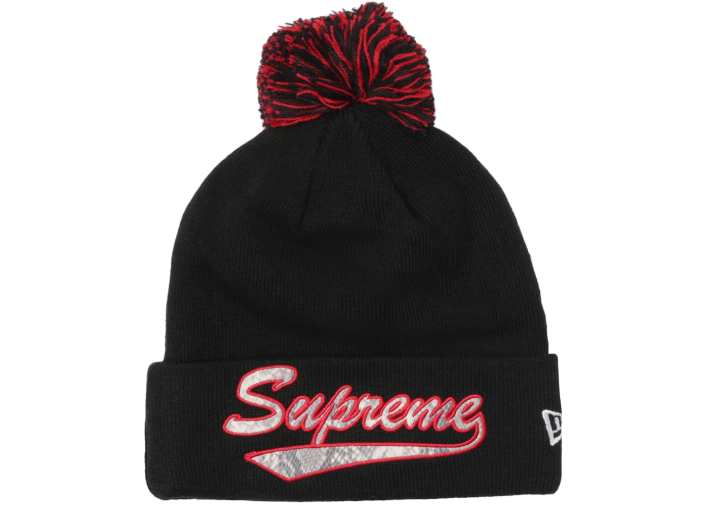 Supreme New Era Snake Script Beanie Black