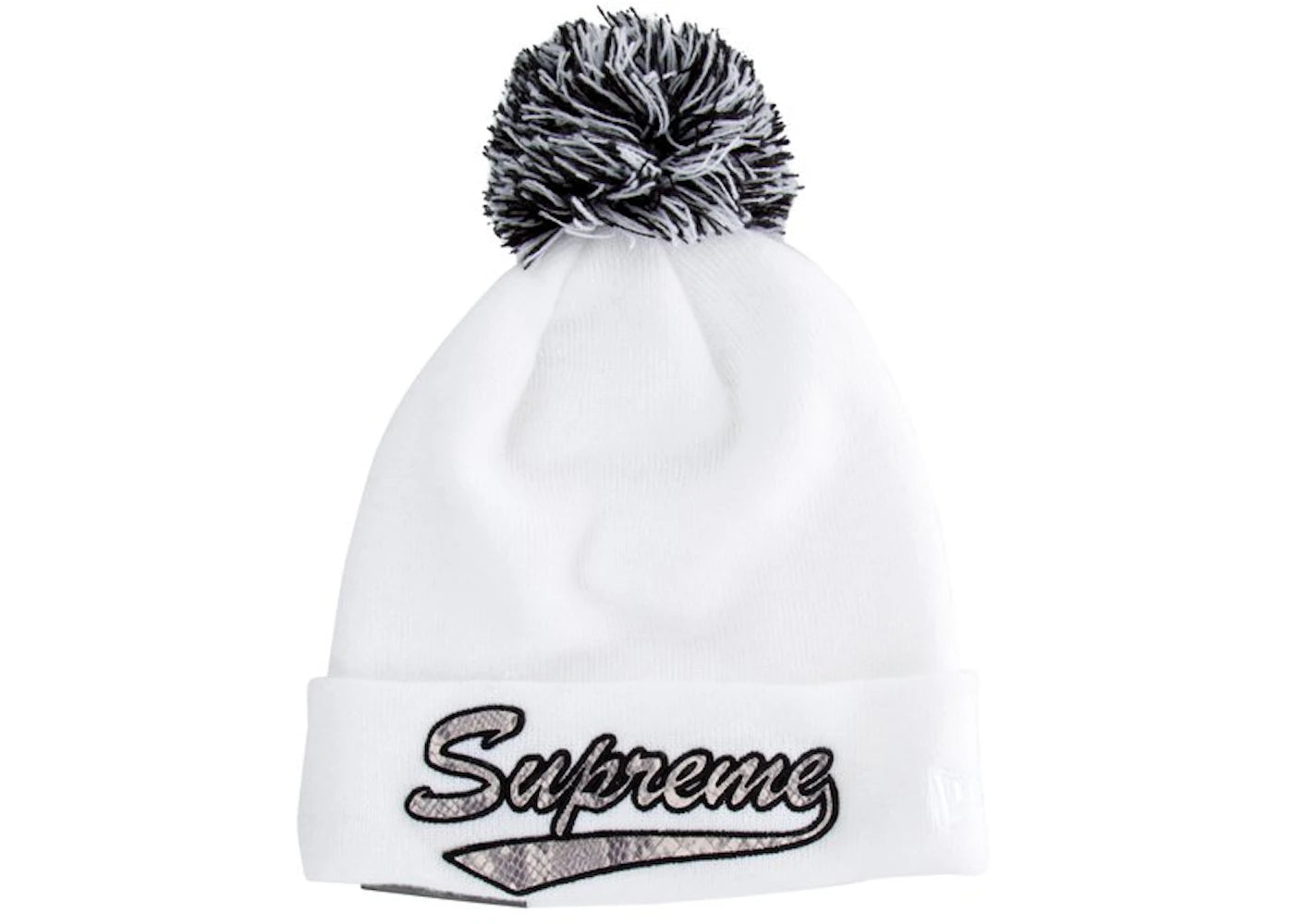 Supreme New Era Snake Script Beanie White