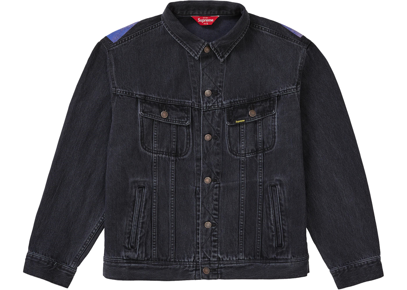 Supreme New York Painted Trucker Jacket Black