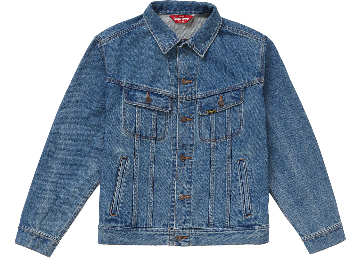 Supreme New York Painted Trucker Jacket Blue