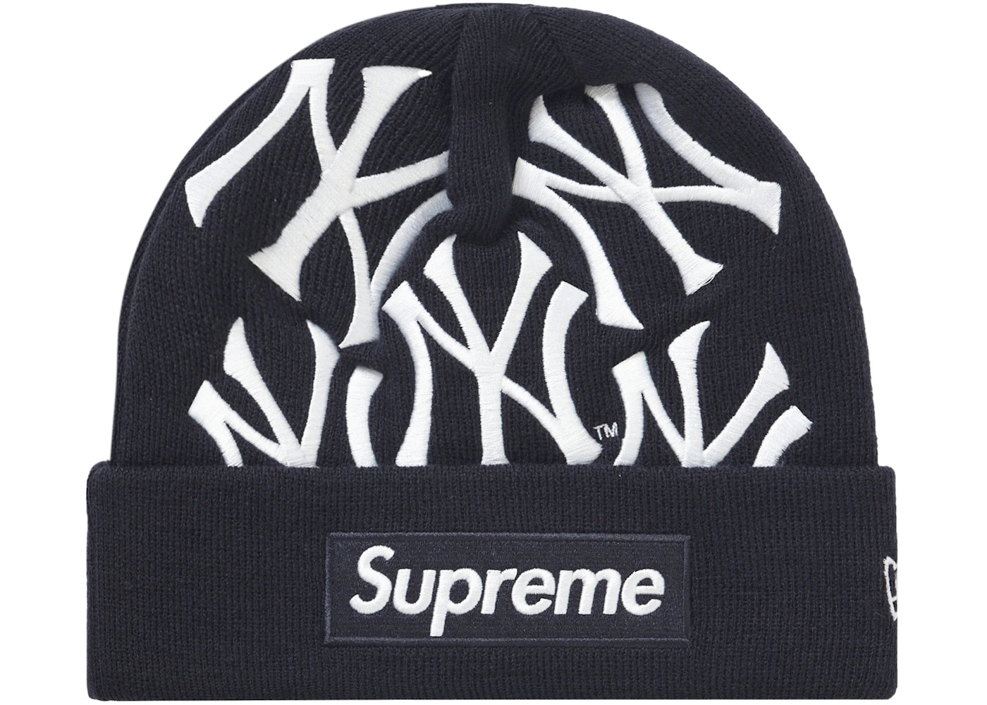 Supreme New York Yankees New Era Box Logo Beanie Navy