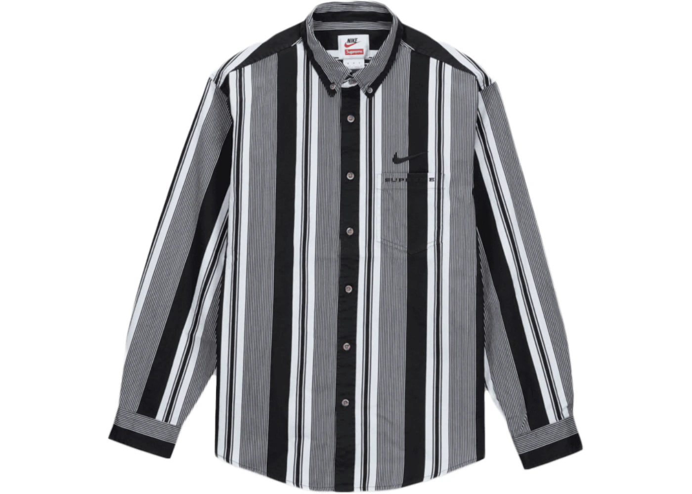 Supreme Nike Cotton Twill Shirt Black Stripe