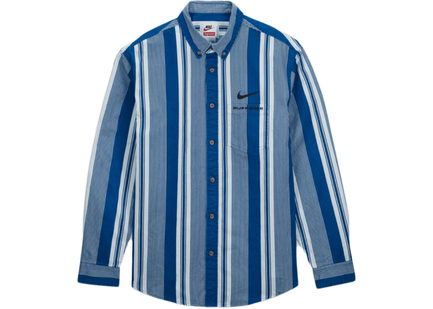 Supreme Nike Cotton Twill Shirt Blue Stripe