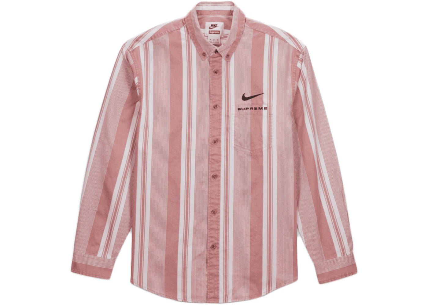 Supreme Nike Cotton Twill Shirt Pink Stripe