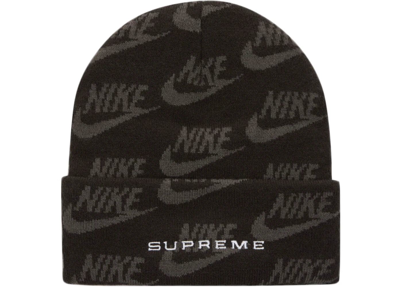 Supreme Nike Jacquard Logos Beanie Black