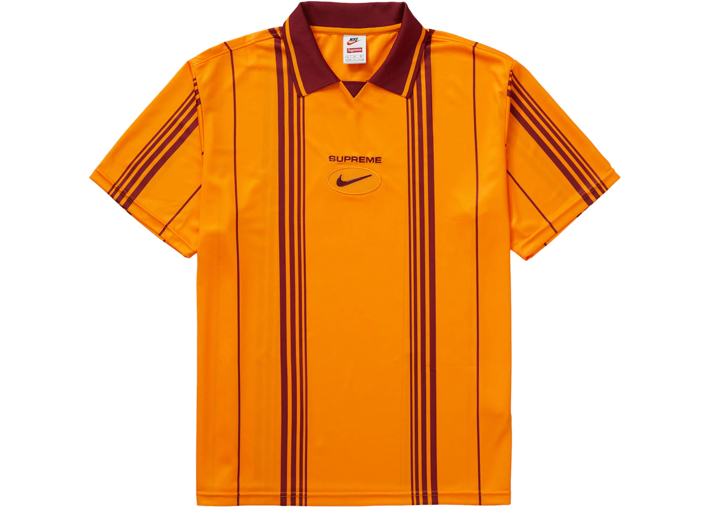 Supreme Nike Jewel Stripe Soccer Jersey Orange