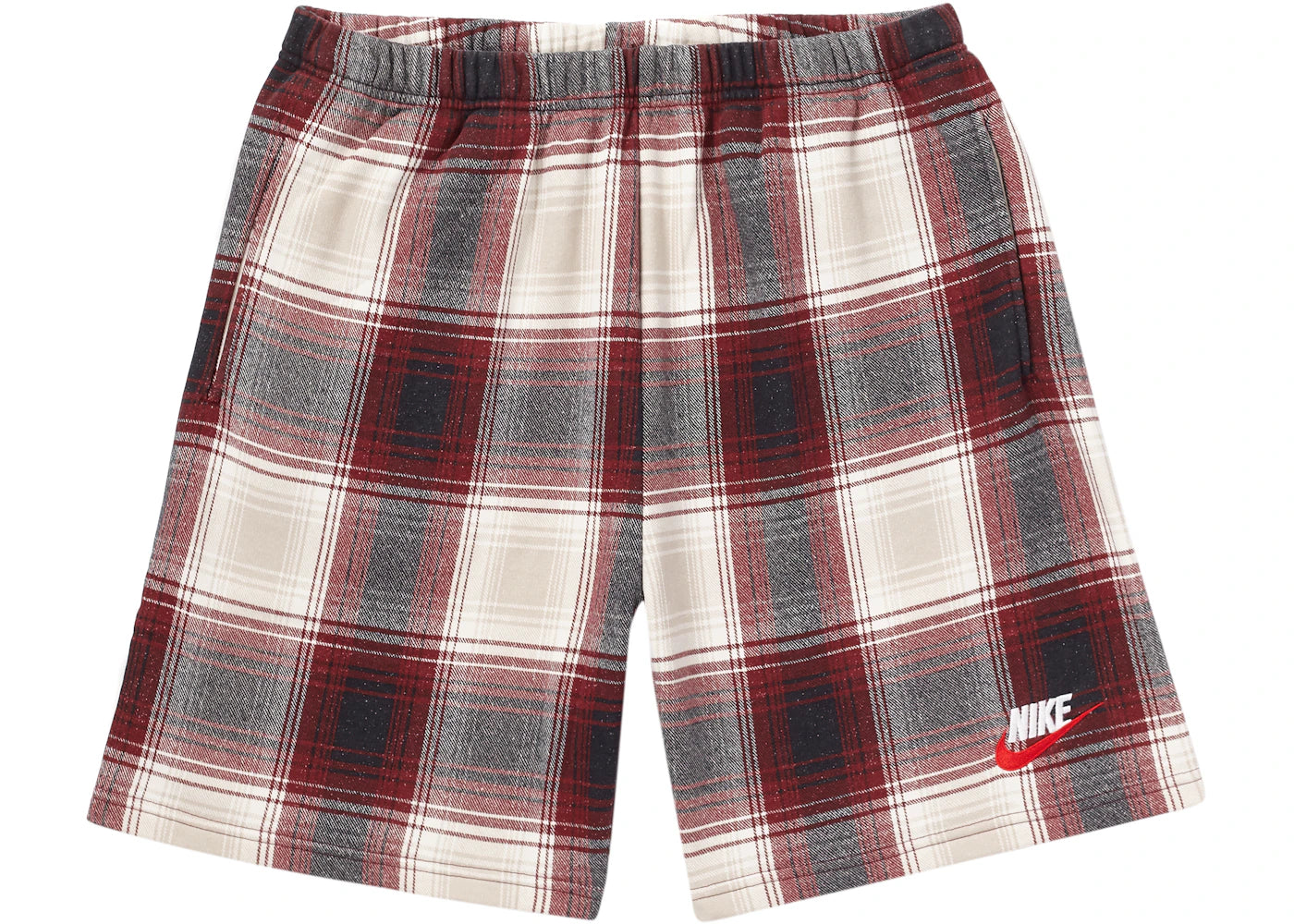 Supreme Nike Plaid Sweatshort Burgundy