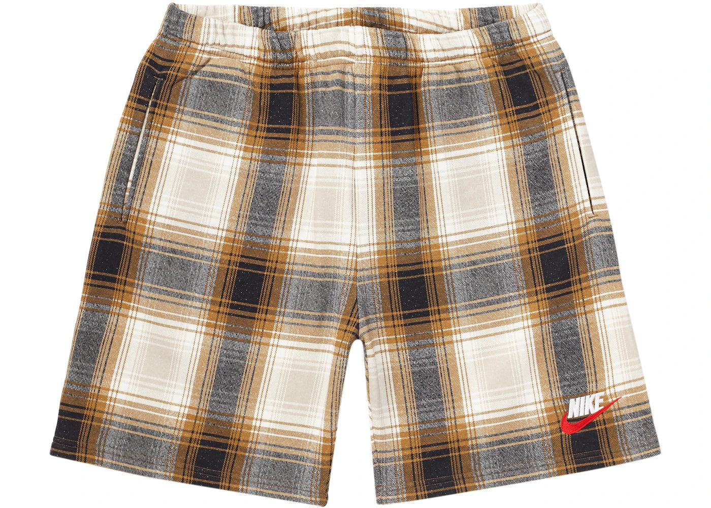 Supreme Nike Plaid Sweatshort Mustard