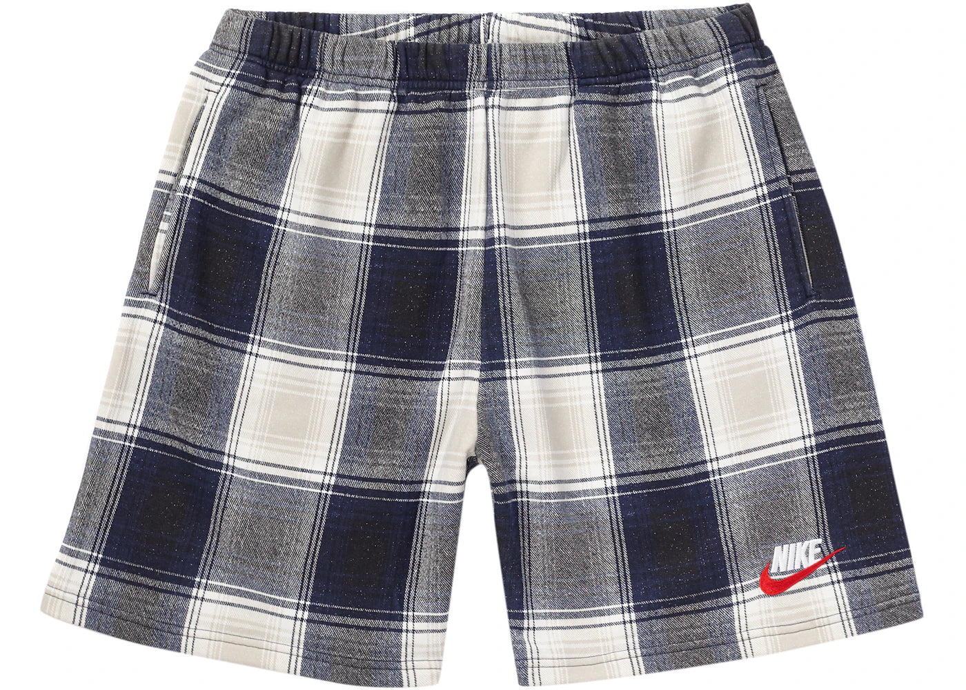 Supreme Nike Plaid Sweatshort Navy