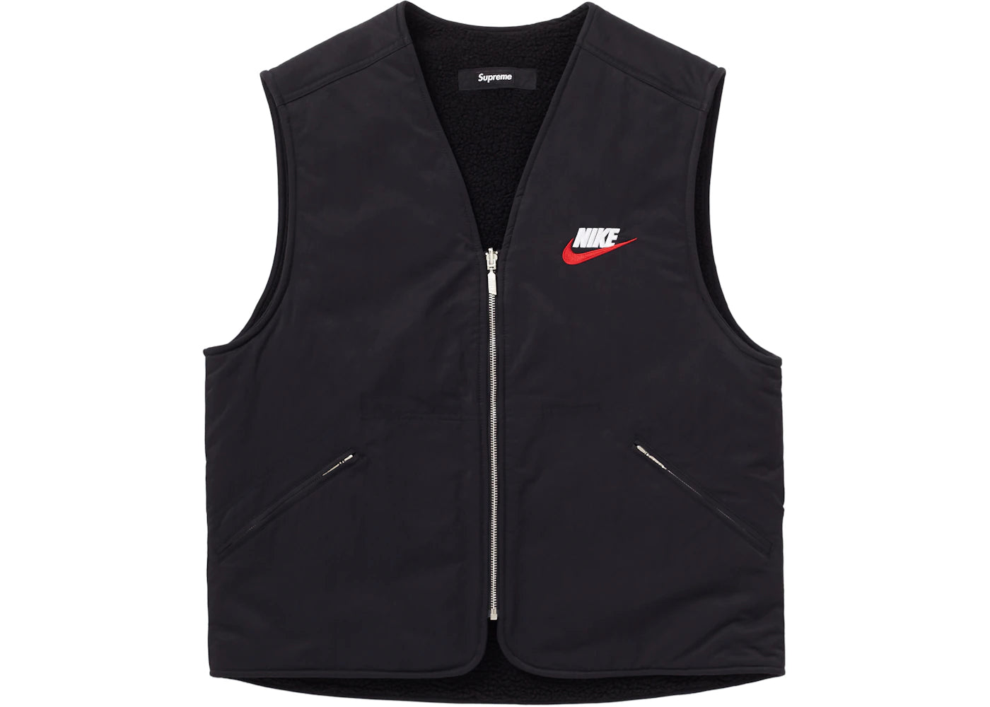 Supreme Nike Reversible Nylon Sherpa Vest Black
