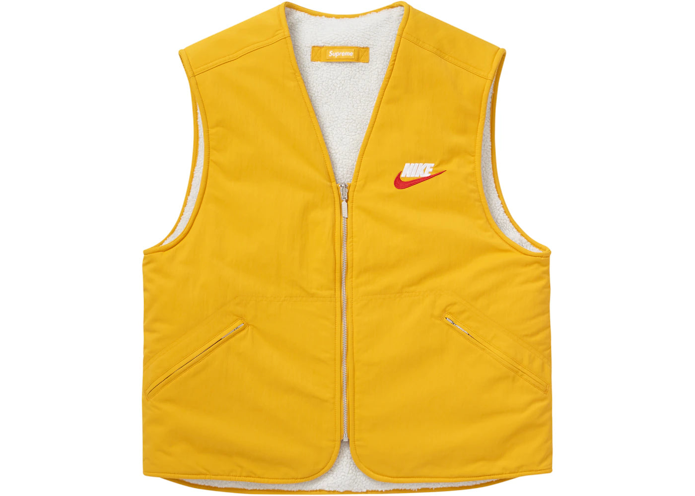 Supreme Nike Reversible Nylon Sherpa Vest Mustard