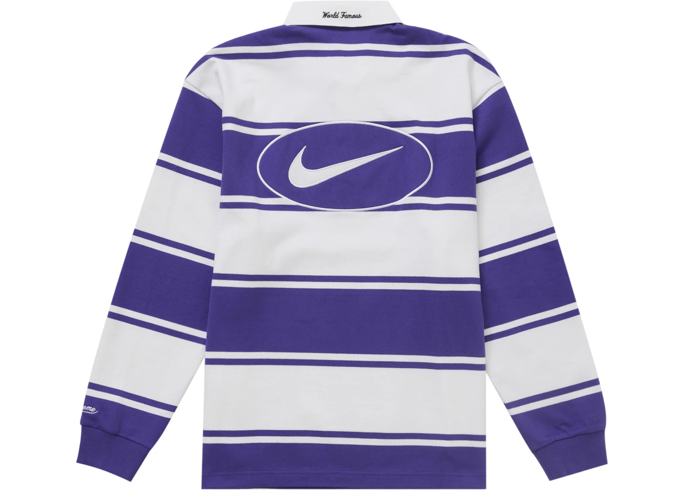 Supreme Nike Stripe Rugby Purple – Side Kicks Supreme Nike Stripe Rugby Purple – Side Kicks