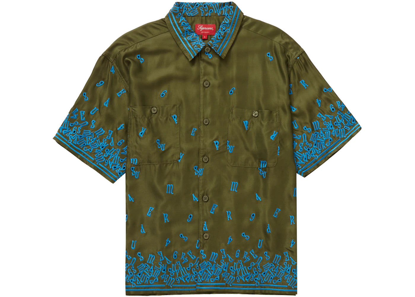 Supreme Nouveau Embroidered S/S Shirt Olive