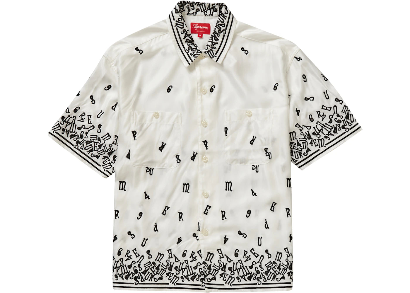 Supreme Nouveau Embroidered S/S Shirt White