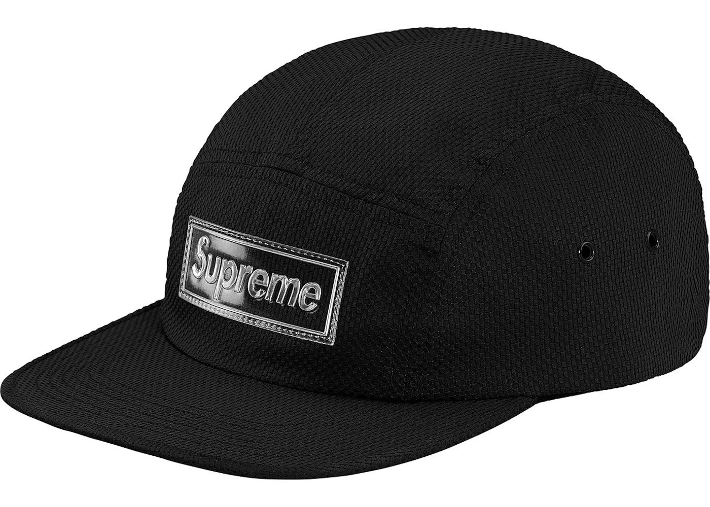 Supreme Nylon Pique Camp Cap Black