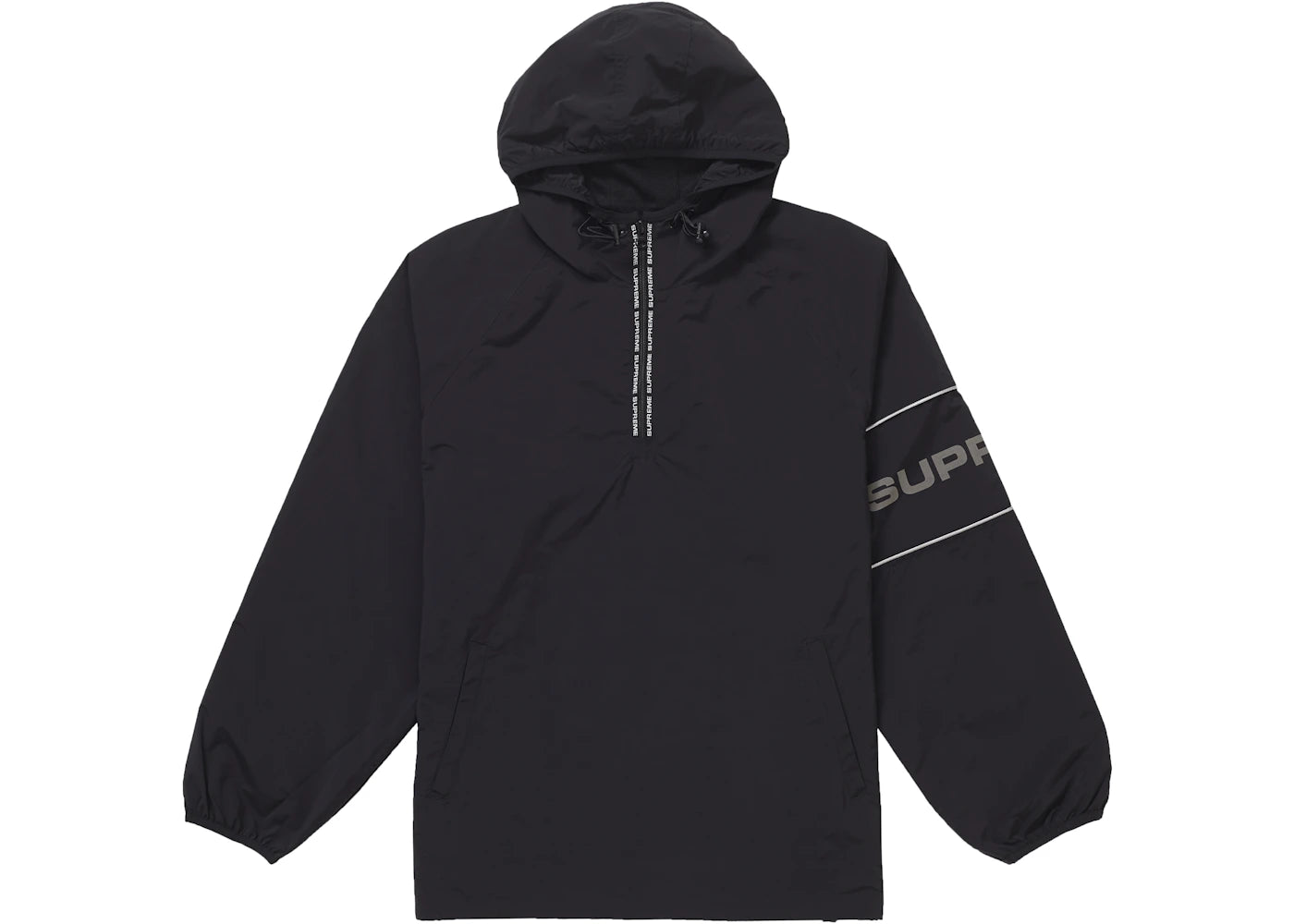 Supreme Nylon Ripstop Hooded Pullover Black