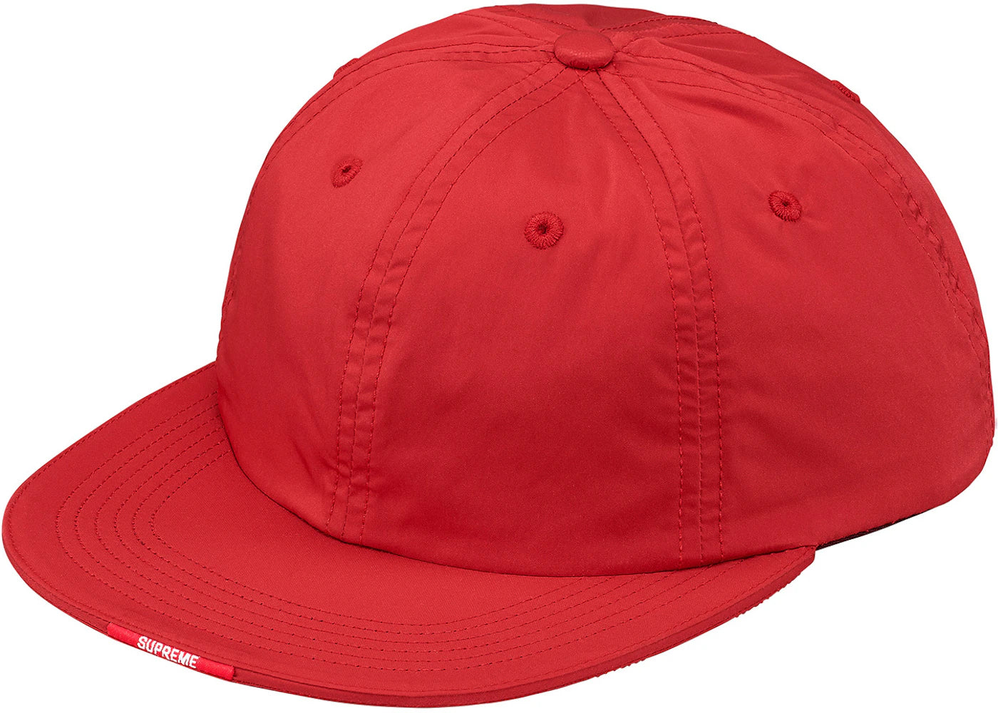 Supreme Nylon Visor Label 6-Panel Red