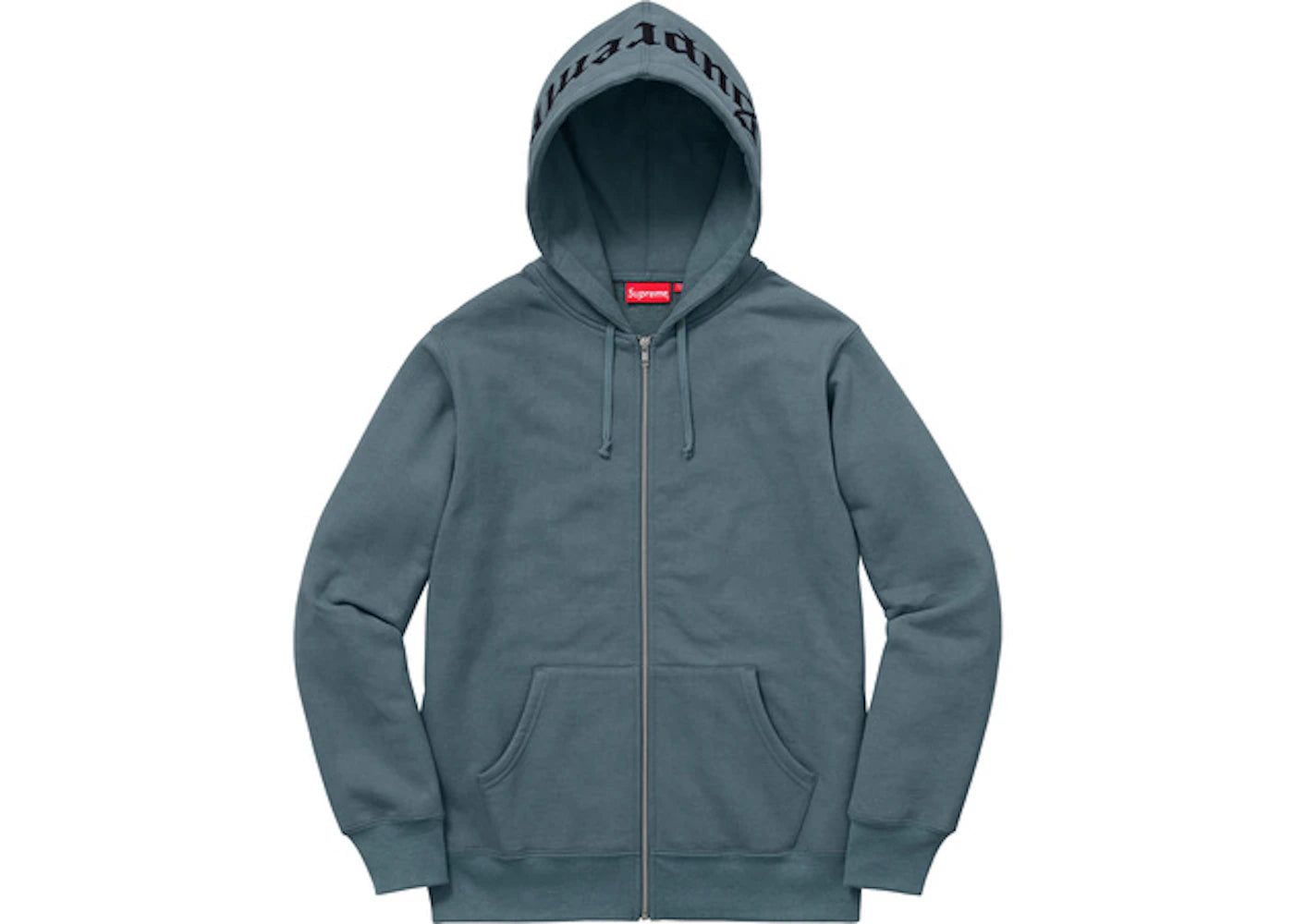 Supreme Old English Hood Logo Zip Up Hoodie Slate
