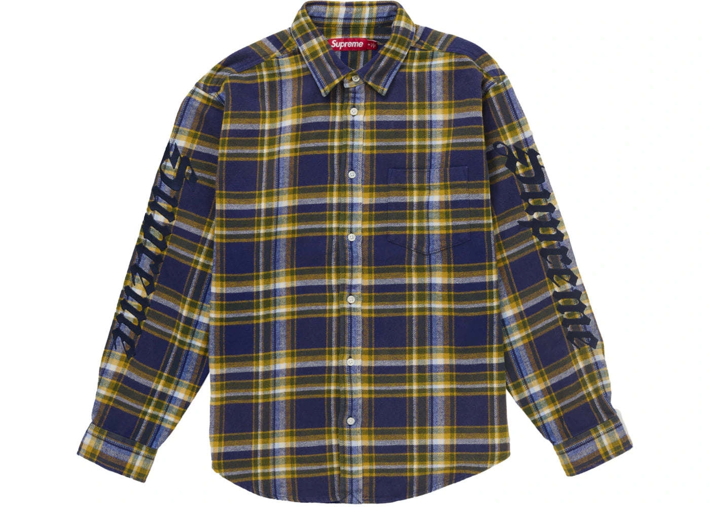 Supreme Old English Plaid Flannel Shirt Blue