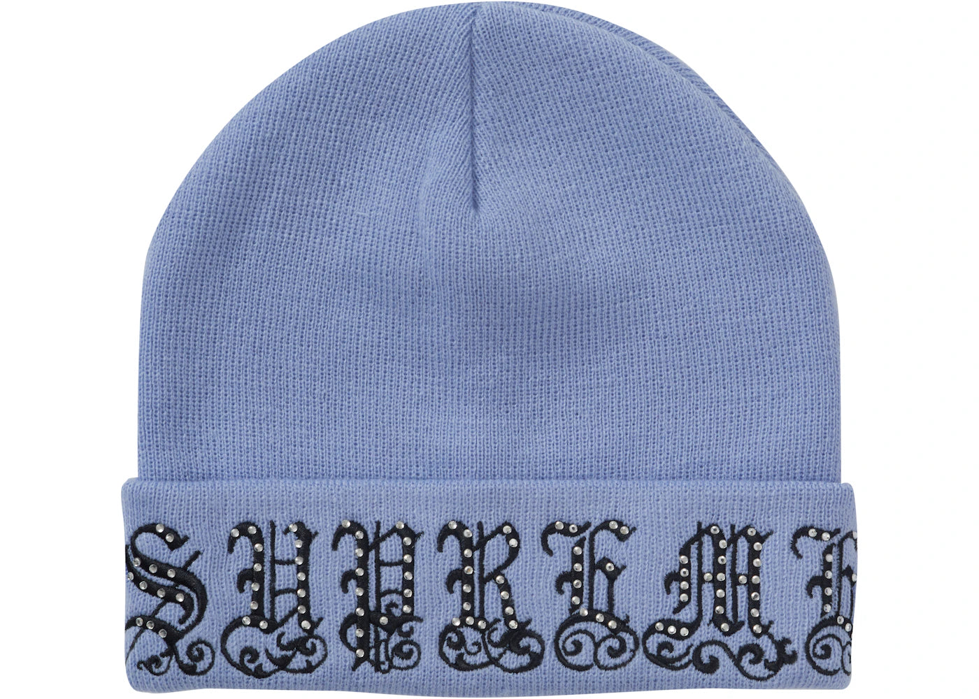 Supreme Old English Rhinestone Beanie Light Slate