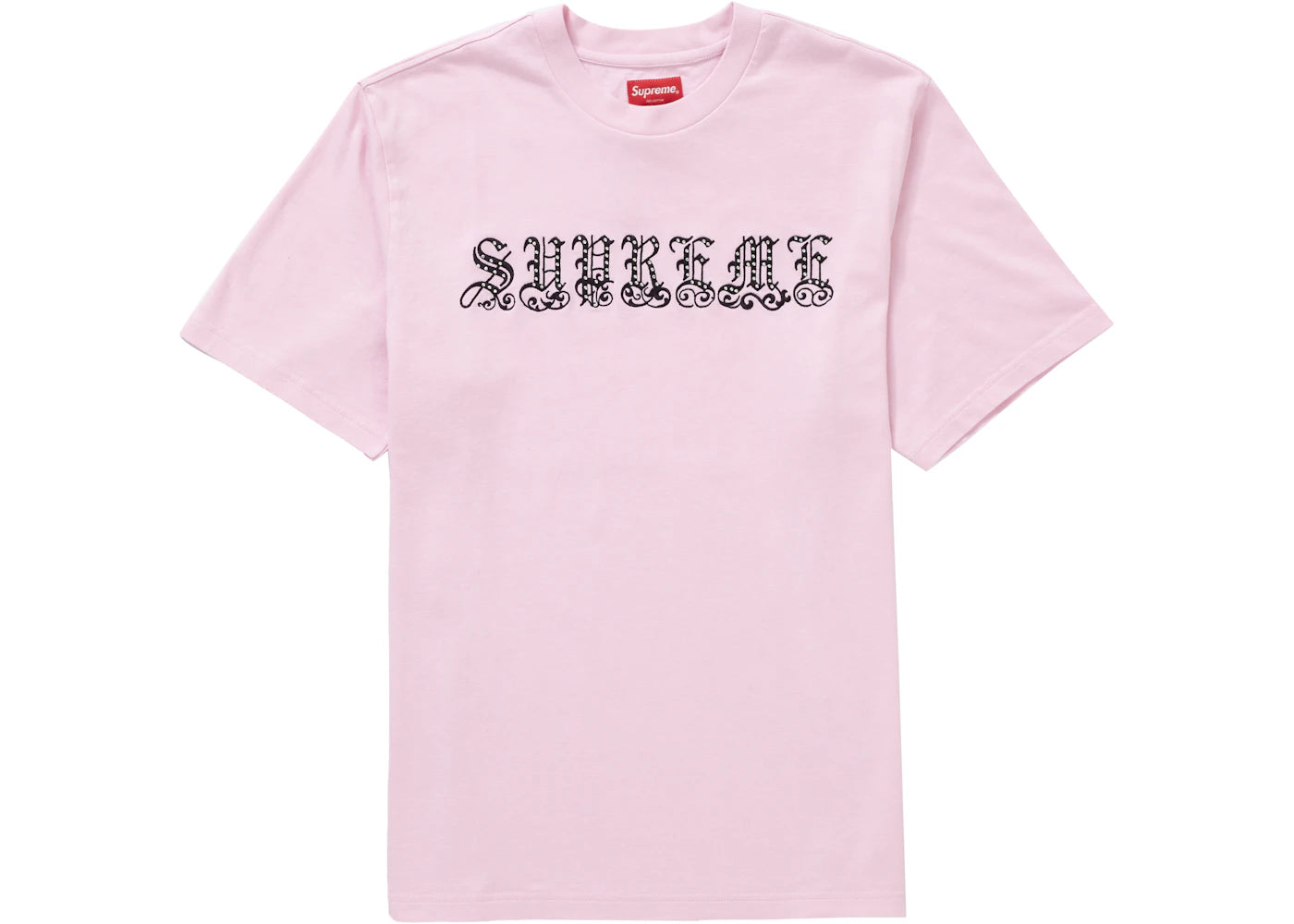Supreme Old English Rhinestone S/S Top Light Pink