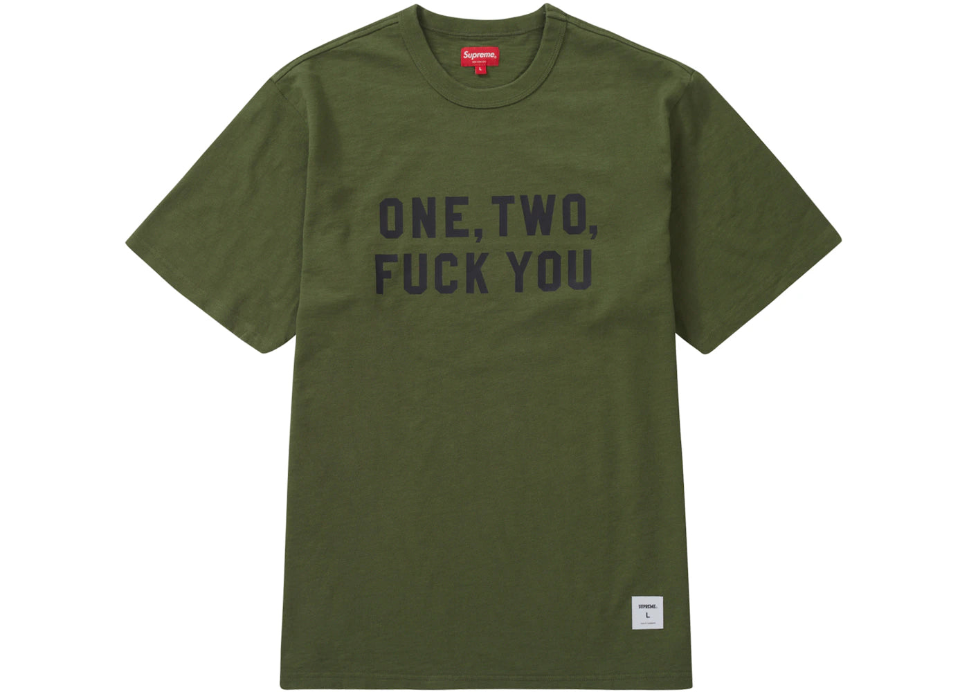 Supreme One Two Fuck You S/S Top Olive
