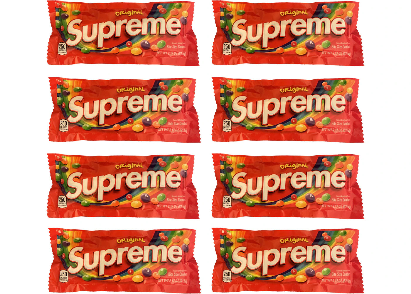 Supreme Original Skittles 8x Lot (Not Fit For Human Consumption) Red