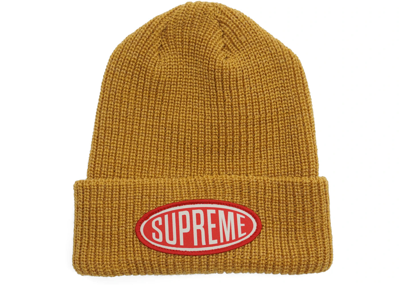 Supreme Oval Patch Beanie Gold