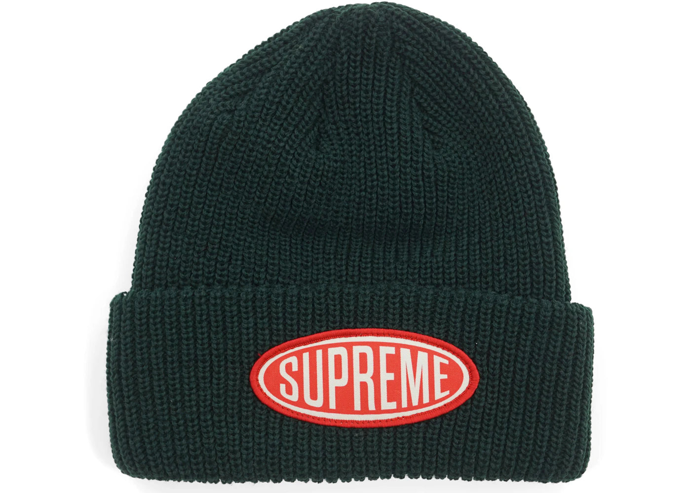 Supreme Oval Patch Beanie Green